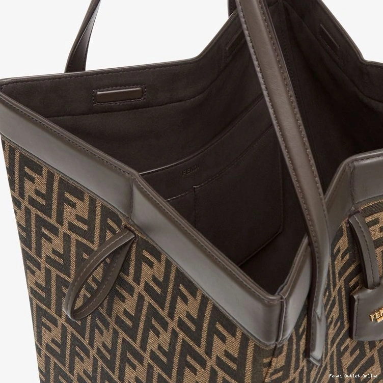 Affordable Fabric Origami Large Bag Fendi FF Brown In Motif 0820